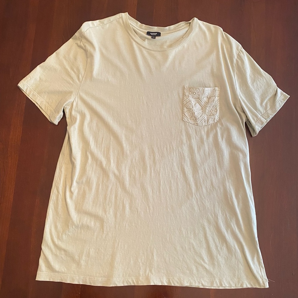 Express men’s embroidered pocket T shirt